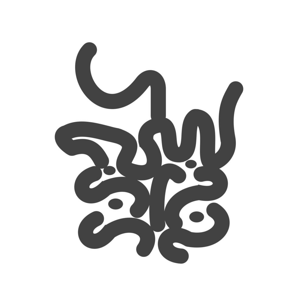 icône noire de glyphe d'intestin grêle vecteur