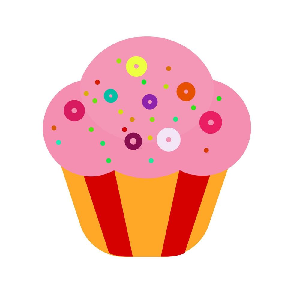 icône plate multicolore cupcake vecteur