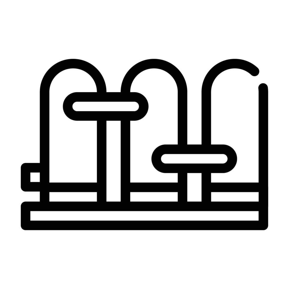illustration vectorielle de l'icône de la ligne du réservoir de l'usine de filtration de l'eau vecteur