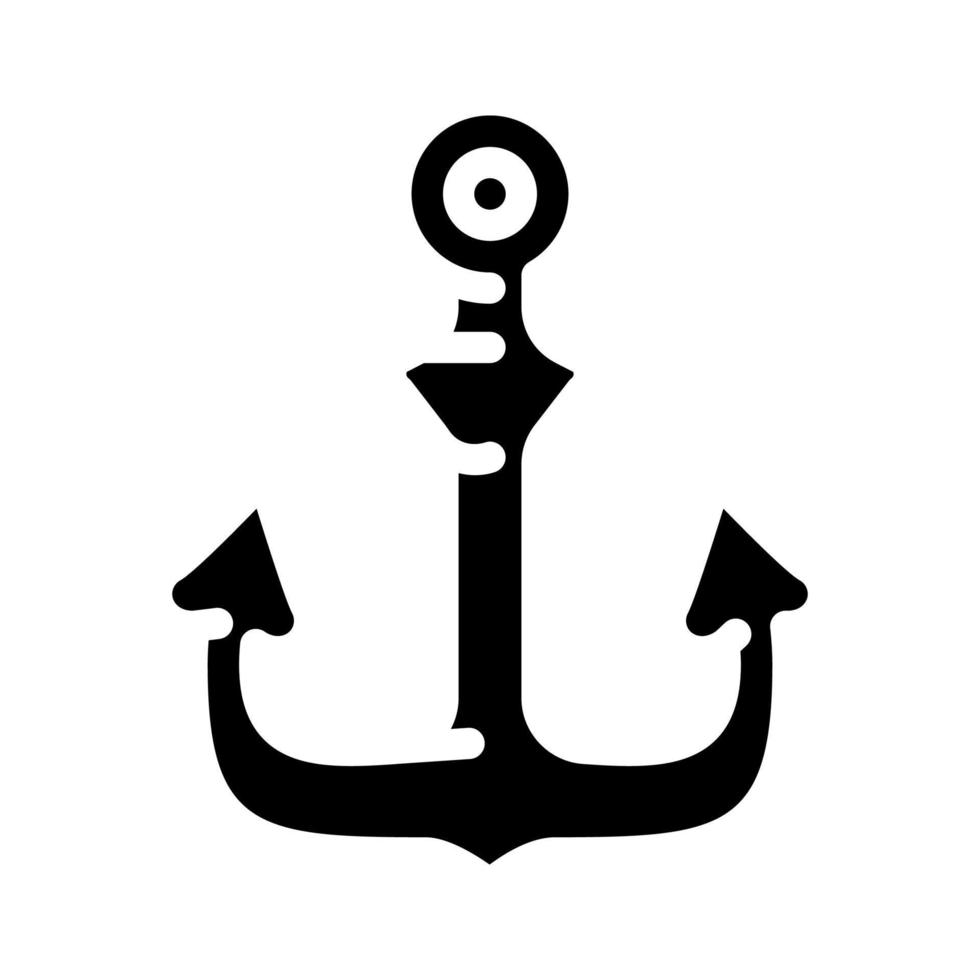 ancre navire pirate glyphe icône illustration vectorielle vecteur