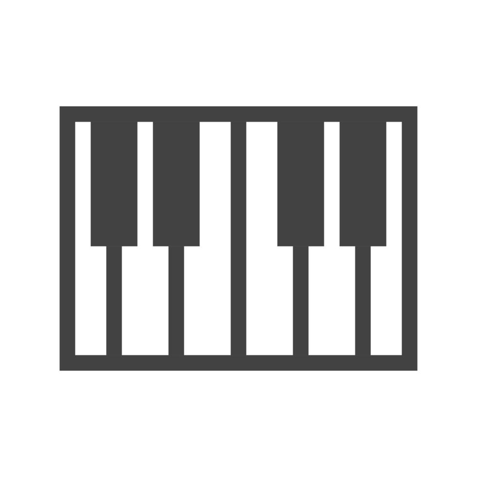 icône noire de glyphe de piano vecteur