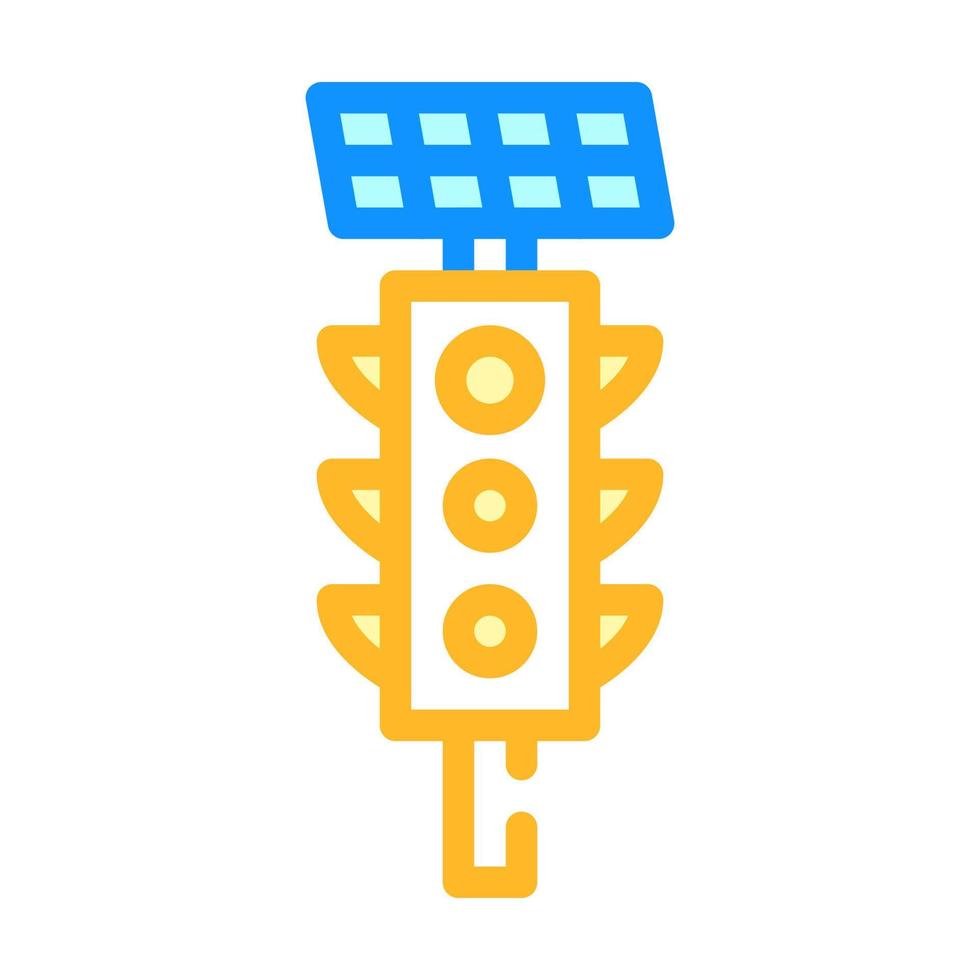 feux de circulation avec illustration vectorielle d'icône de couleur de panneau solaire vecteur