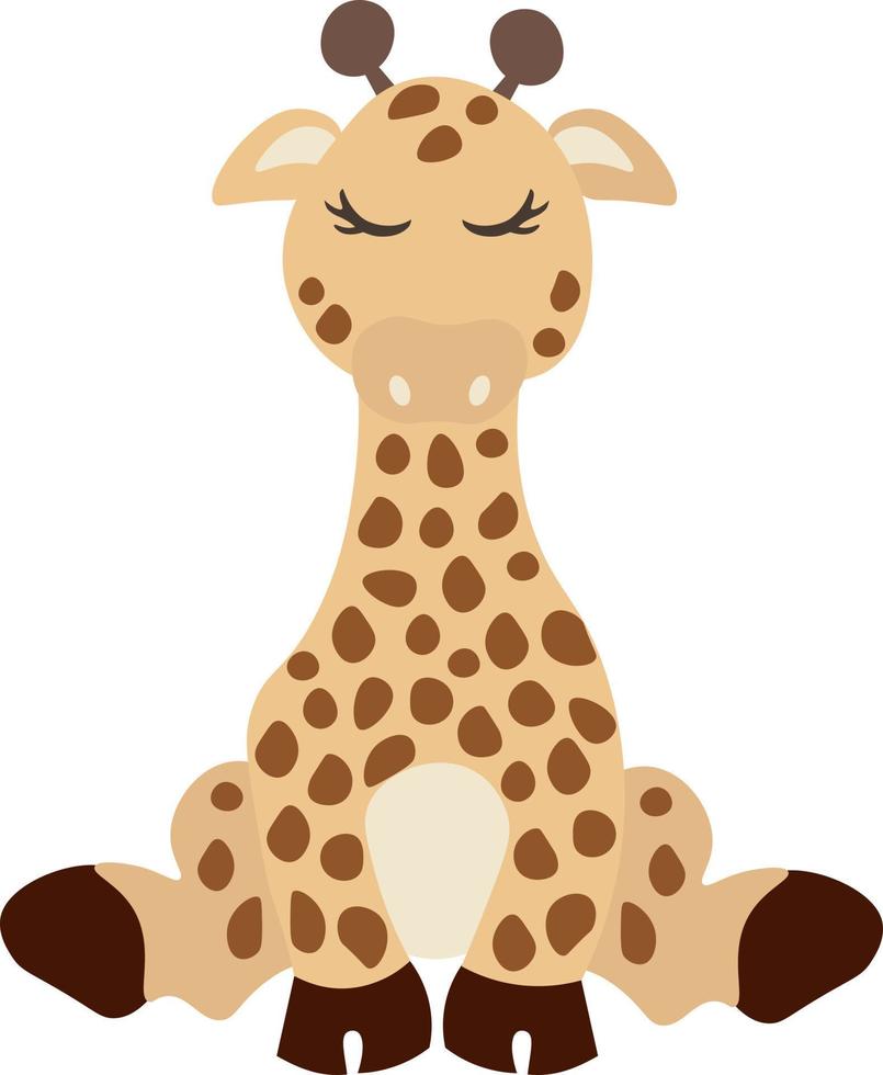 tropical mignon girafe safari animal clipart vecteur