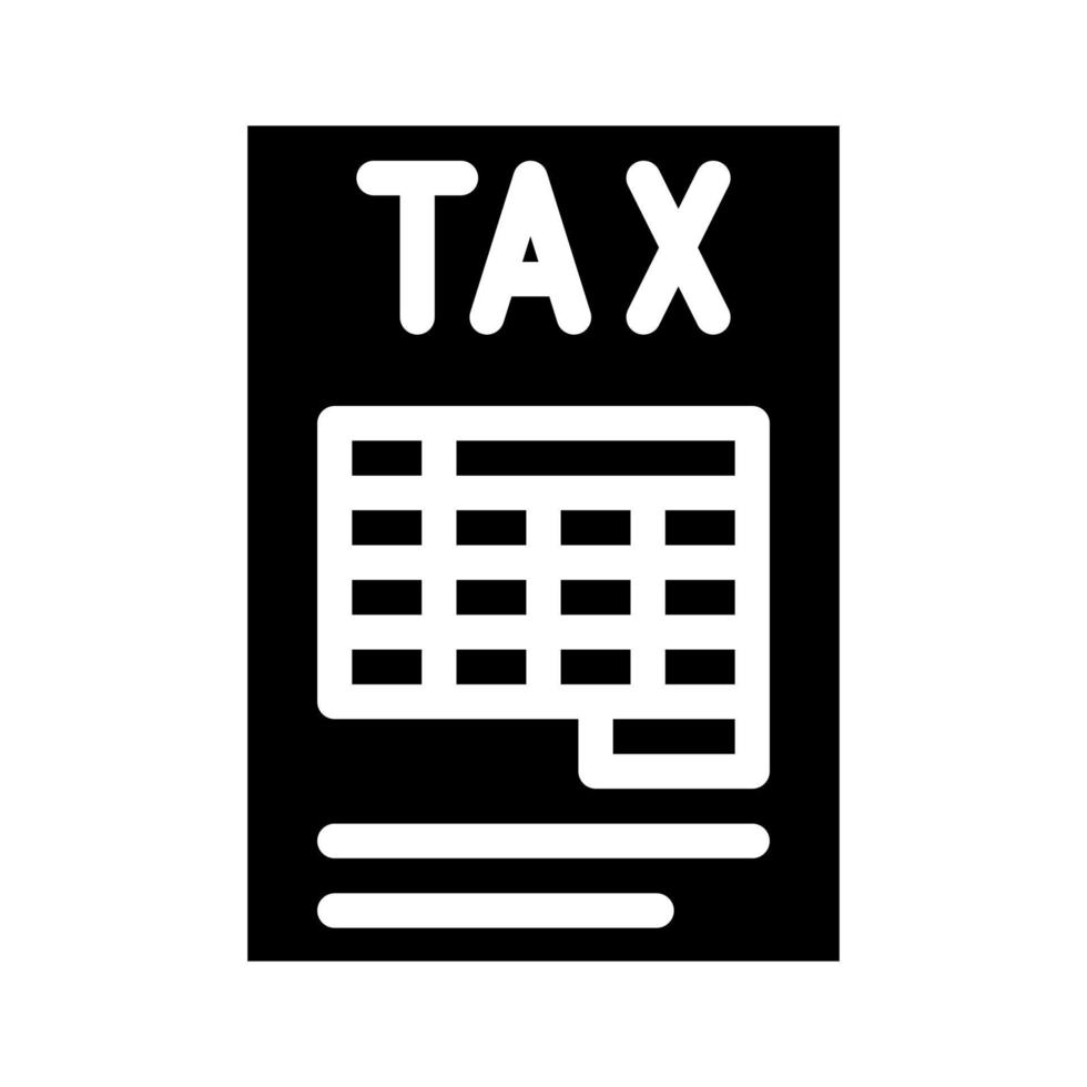 liste d'illustration vectorielle d'icône de glyphe d'impôt vecteur