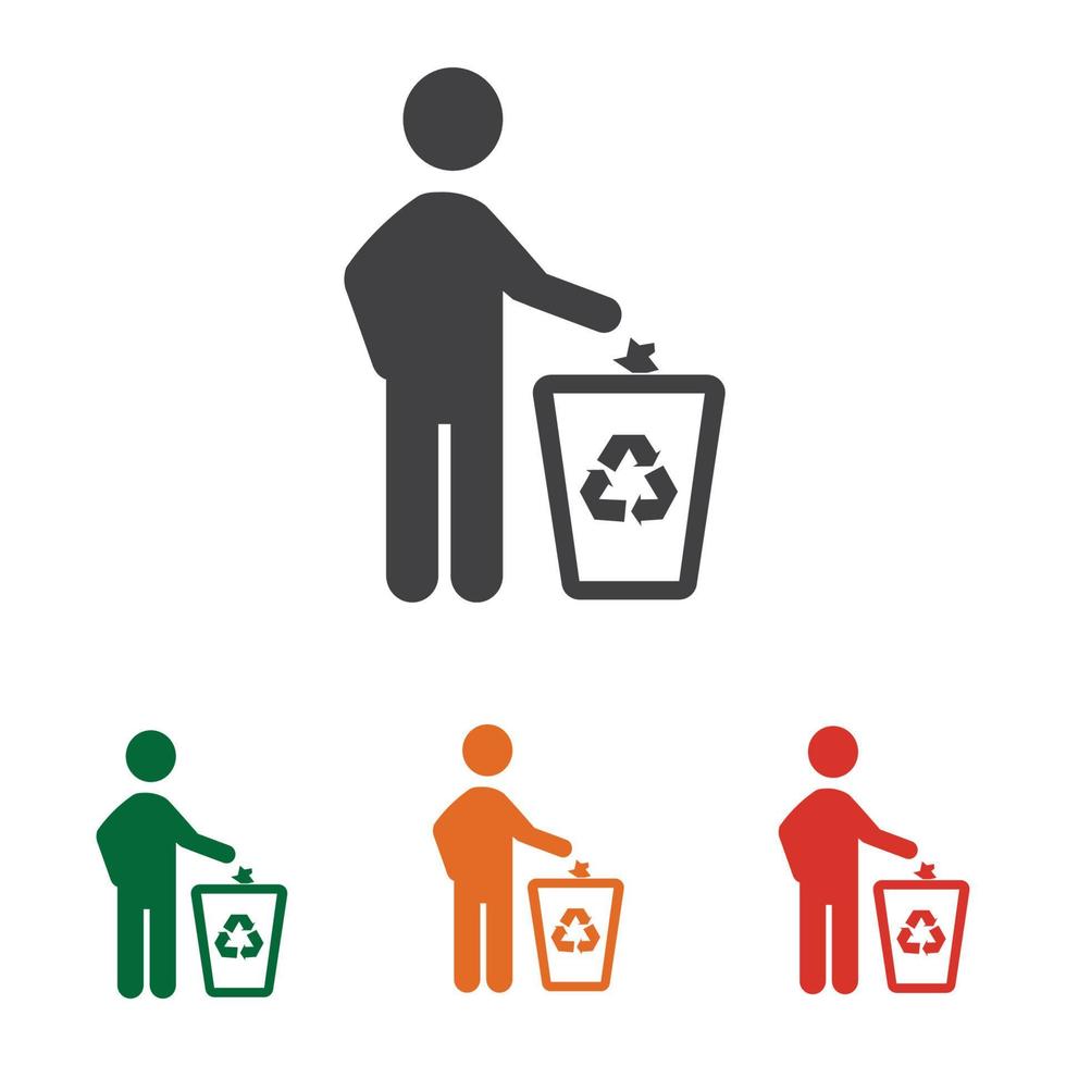 jeter les ordures à la poubelle vecteur