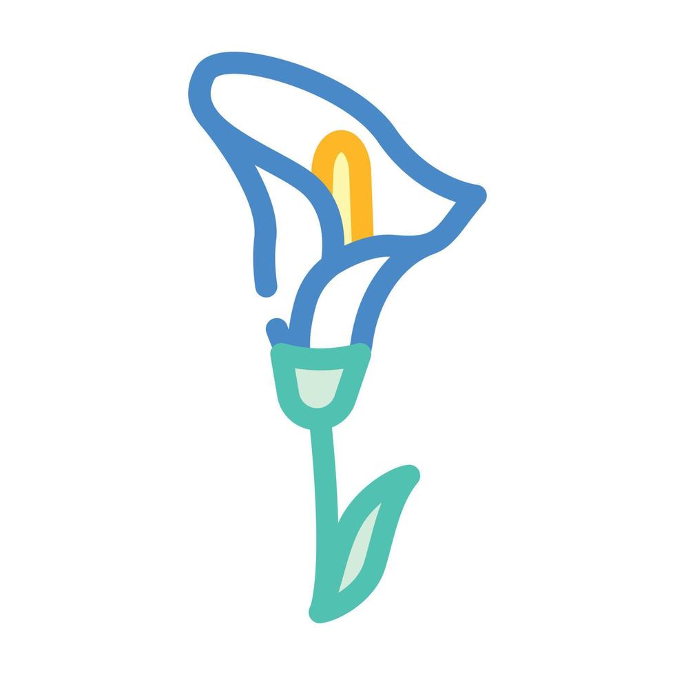 calla fleur couleur icône illustration vectorielle vecteur