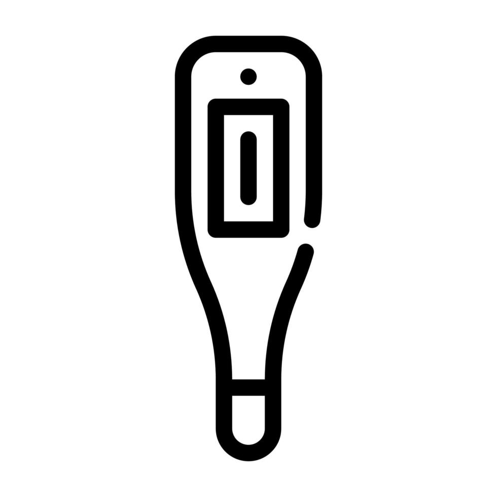 illustration vectorielle d'icône de ligne de thermomètre médical électronique vecteur