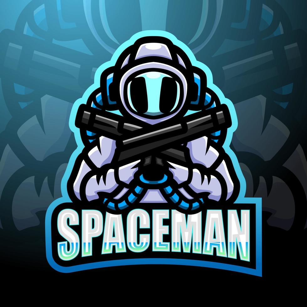 création de mascotte de logo esport spaceman vecteur