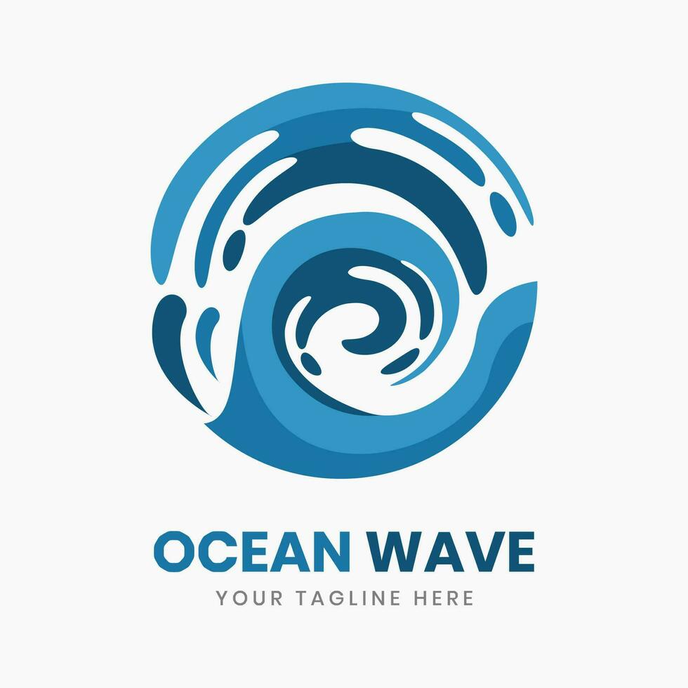modèle de logo de surf sur l'eau des vagues de l'océan vecteur