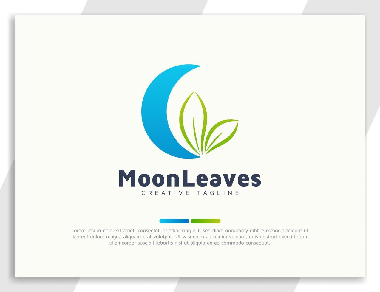 illustration du logo de la lune et des feuilles vecteur