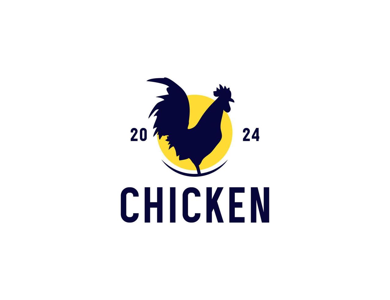 création de logo silhouette poulet coq vecteur