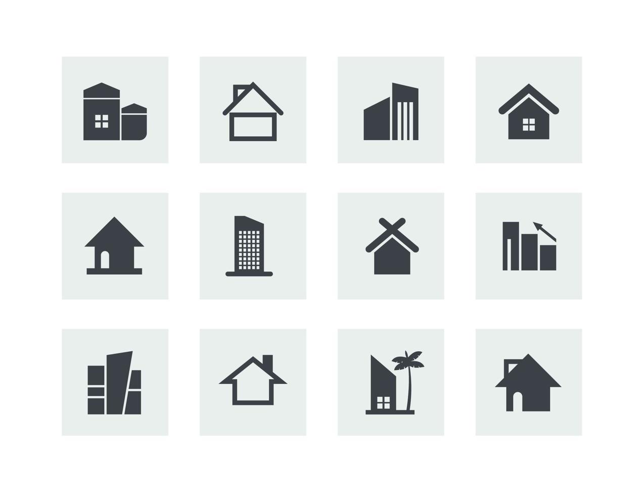 ensemble d'icônes immobilières ou de symboles de maison pour les affaires immobilières. vecteur modifiable eps10