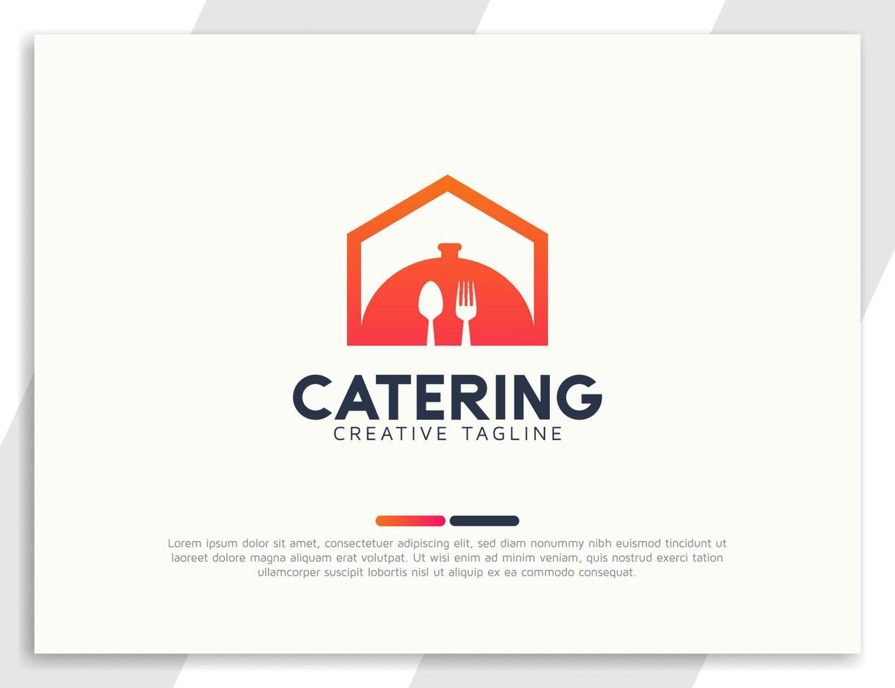 restaurant ou traiteur logo alimentaire à domicile avec fourchette et cuillère vecteur