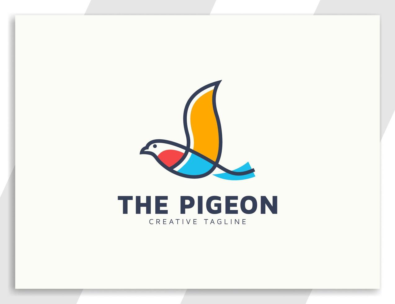 illustration de logo de ligne oiseau pigeon minimaliste vecteur