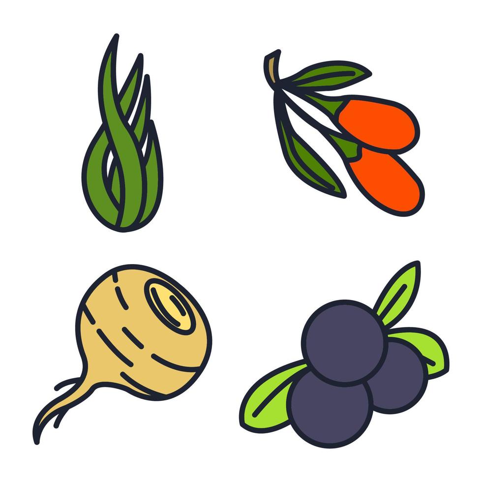 modèle de symbole d'icône de jeu de légumes pour l'illustration vectorielle de logo de collection de conception graphique et web vecteur