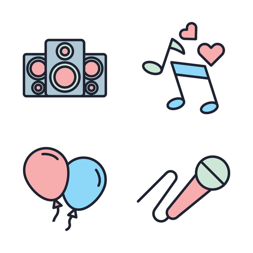 éléments de fête définir le modèle de symbole d'icône pour l'illustration vectorielle du logo de la collection de conception graphique et web vecteur