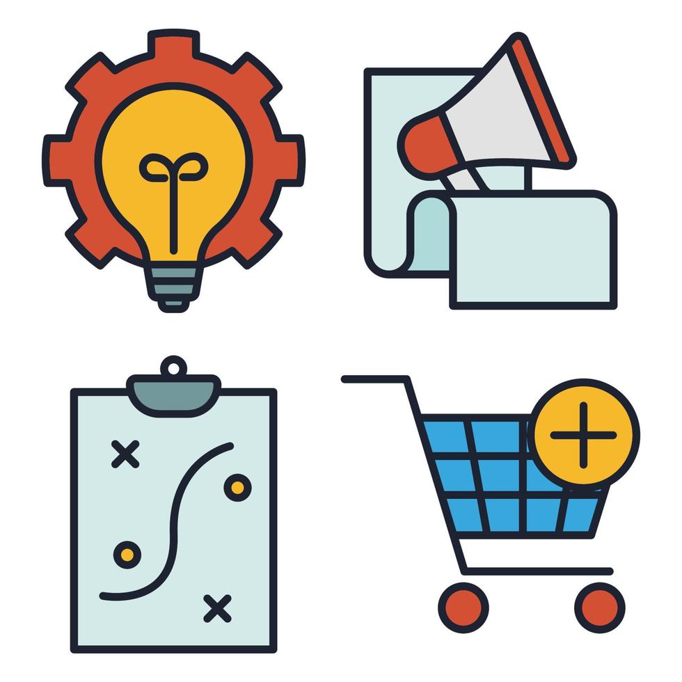 modèle de symbole d'icône de jeu de marketing en ligne numérique pour illustration vectorielle de logo de collection de conception graphique et web vecteur