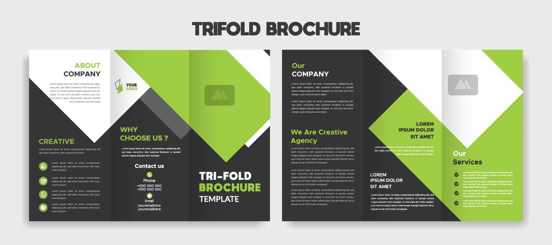 vecteur de conception de modèle de brochure à trois volets modifiable créatif