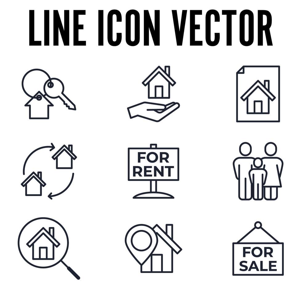 les éléments immobiliers définissent le modèle de symbole d'icône pour l'illustration vectorielle du logo de la collection de conception graphique et web vecteur