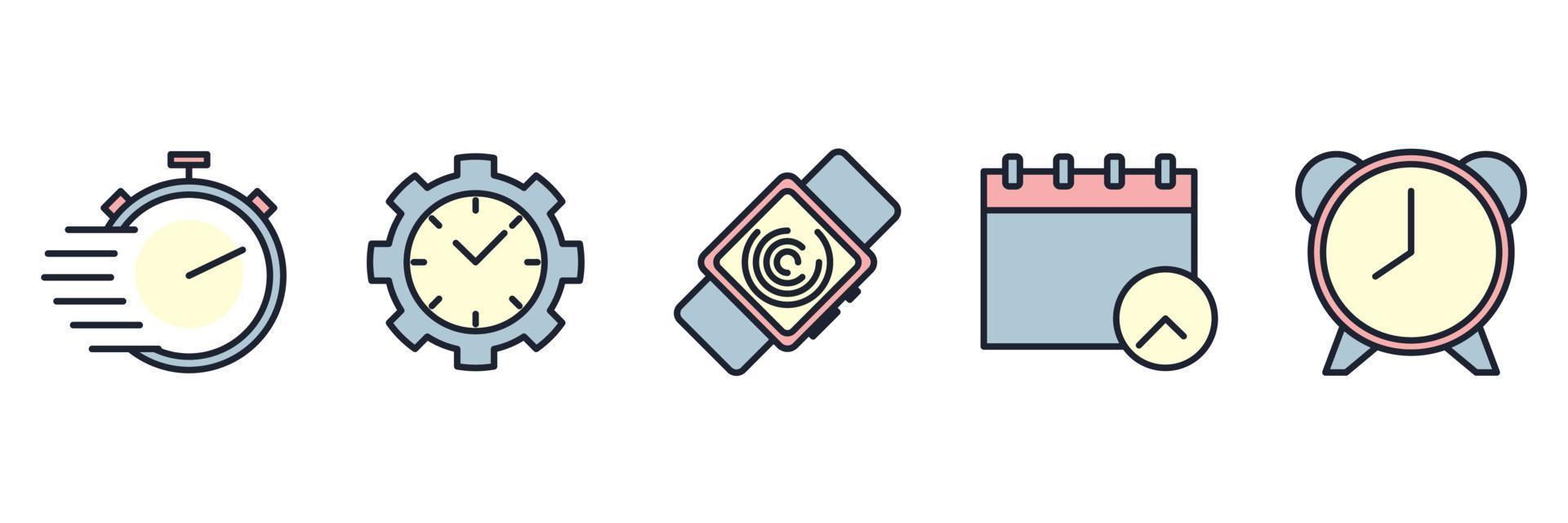 modèle de symbole d'icône de jeu de temps pour l'illustration vectorielle de logo de collection de conception graphique et web vecteur