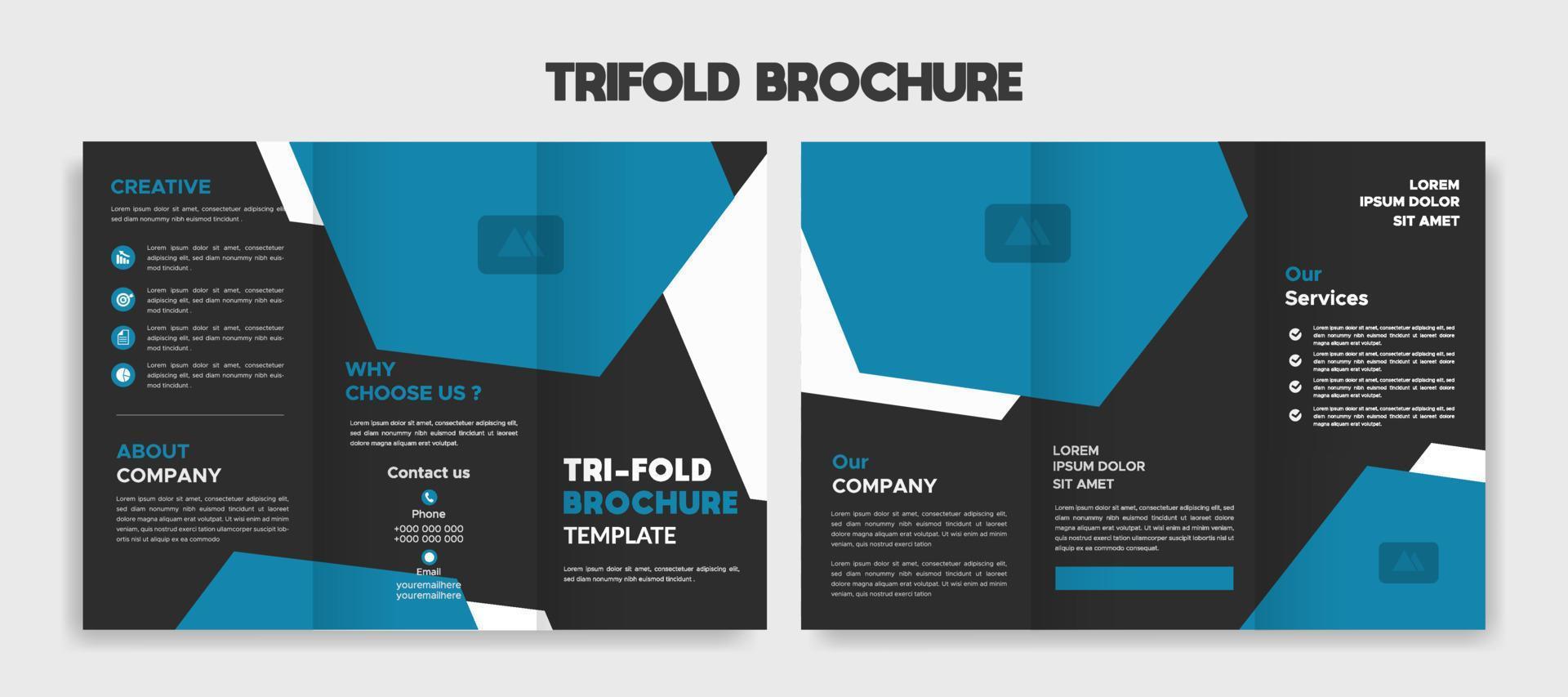 vecteur de conception de modèle de brochure à trois volets modifiable créatif