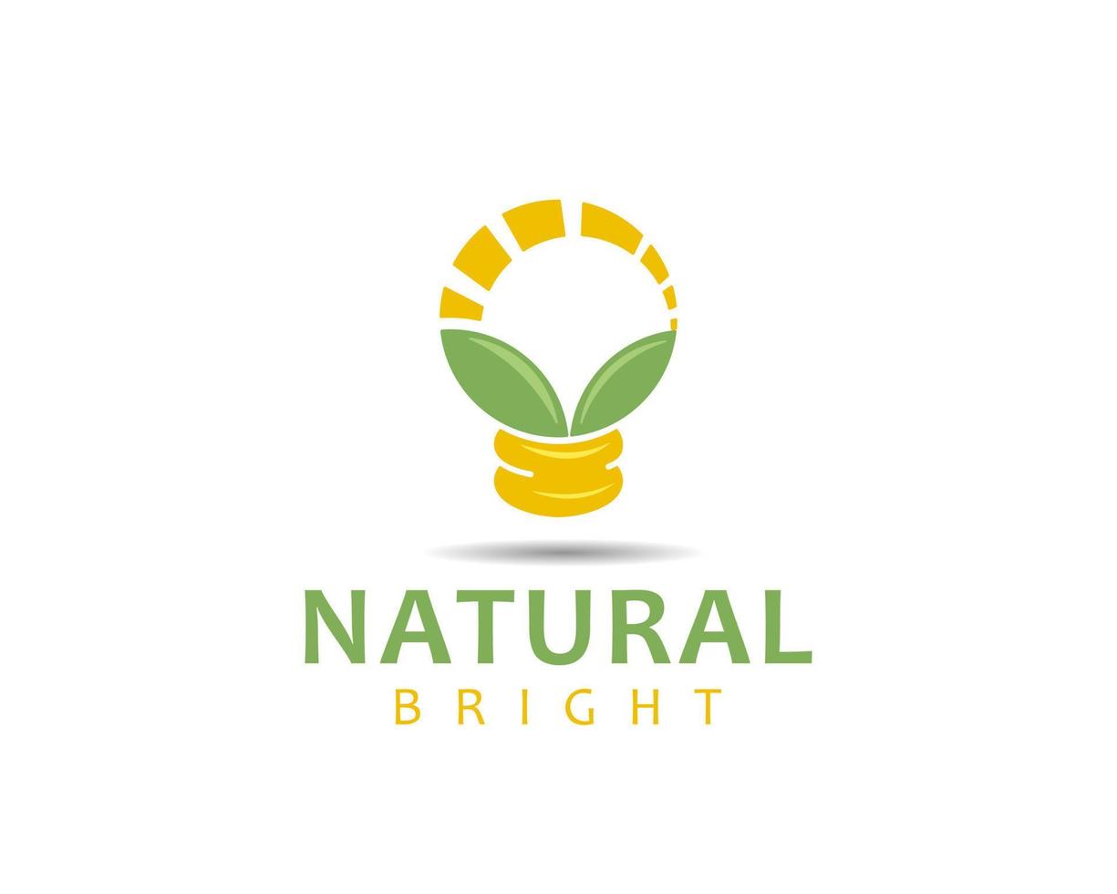 ampoule et logo lumineux de la nature. inspiration de conception de logo vecteur