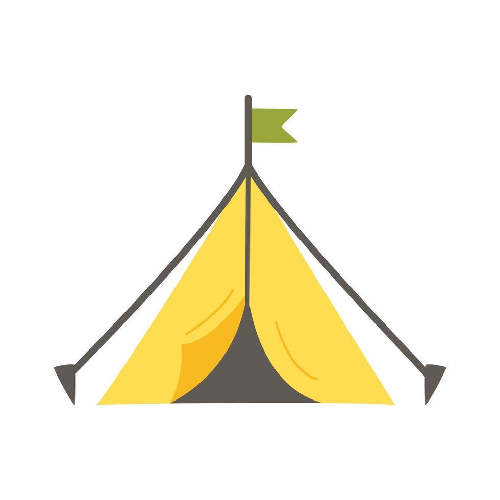 illustration vectorielle de tente jaune sur fond blanc. vecteur