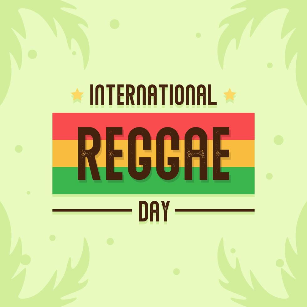 vecteur de jour de reggae. modèle d'illustration de vacances dans le monde entier. événements de célébration du festival à travers le monde. adapté pour la couverture, le magazine, l'affiche, l'habillement, la marchandise, la bannière, le dépliant. vecteur eps 10.