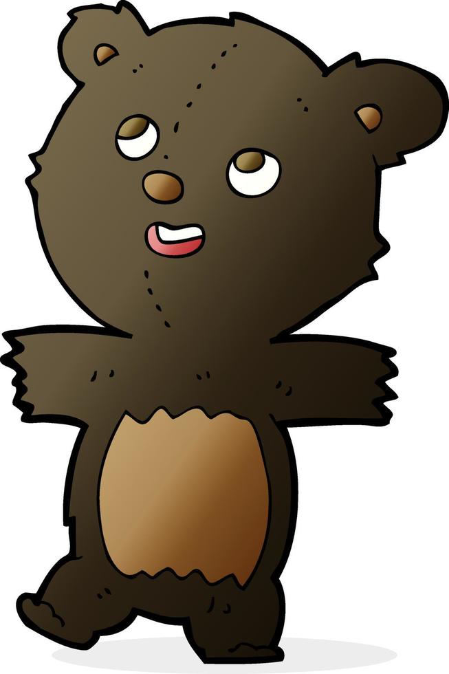 ours noir de dessin animé vecteur