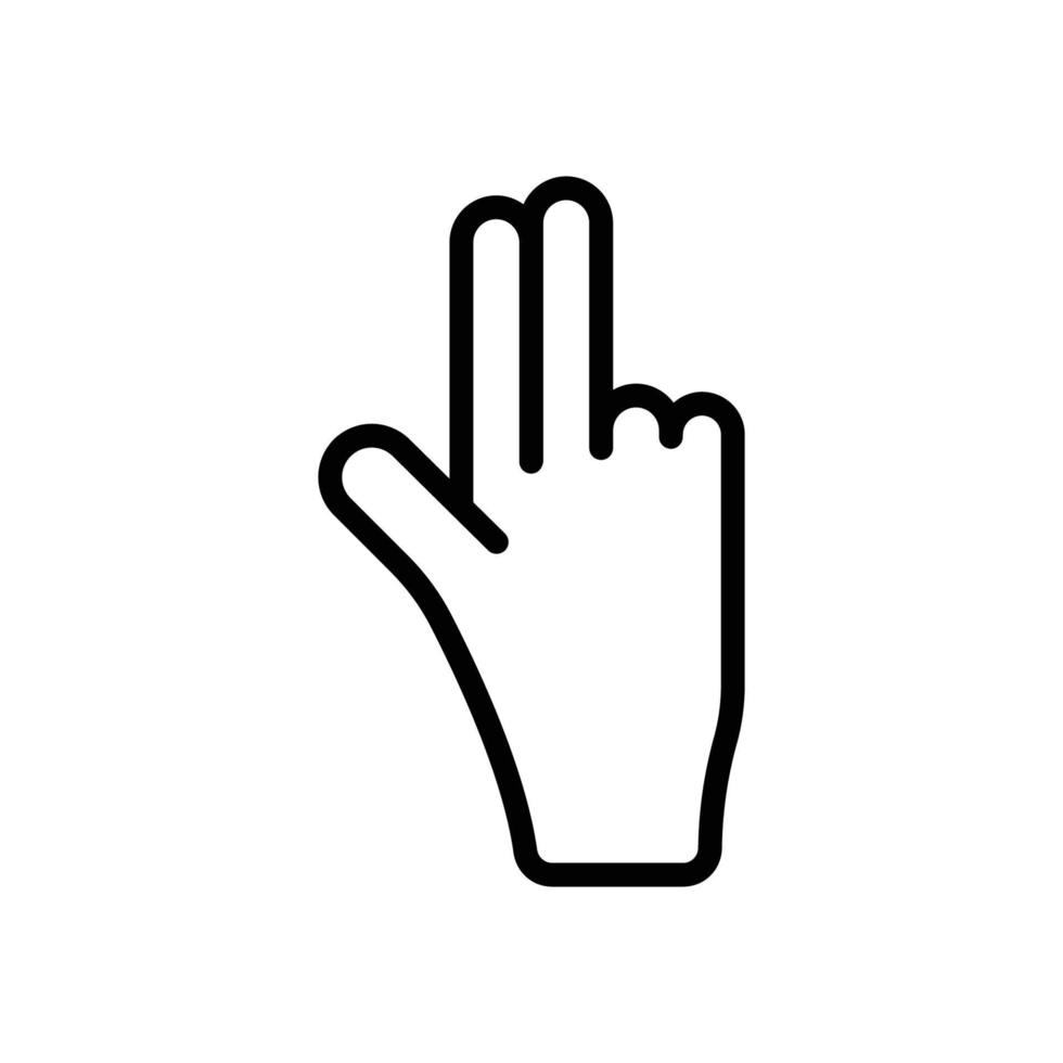 vecteur d'icône à double balayage vers la droite. icône de geste. signe de la main et icône de geste. style d'icône de ligne. illustration de conception simple modifiable