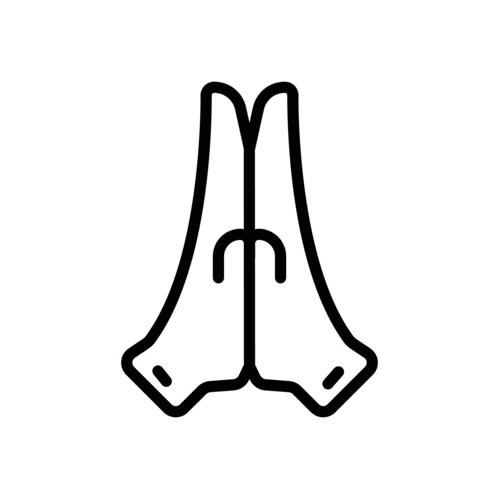 vecteur d'icône de main pliée. icône de geste de la main. style d'icône de ligne. illustration de conception simple modifiable