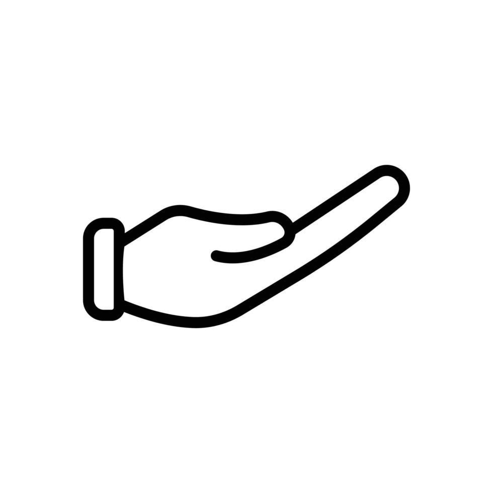 vecteur d'icône de charité. icône de geste de la main. portion. style d'icône de ligne. illustration de conception simple modifiable