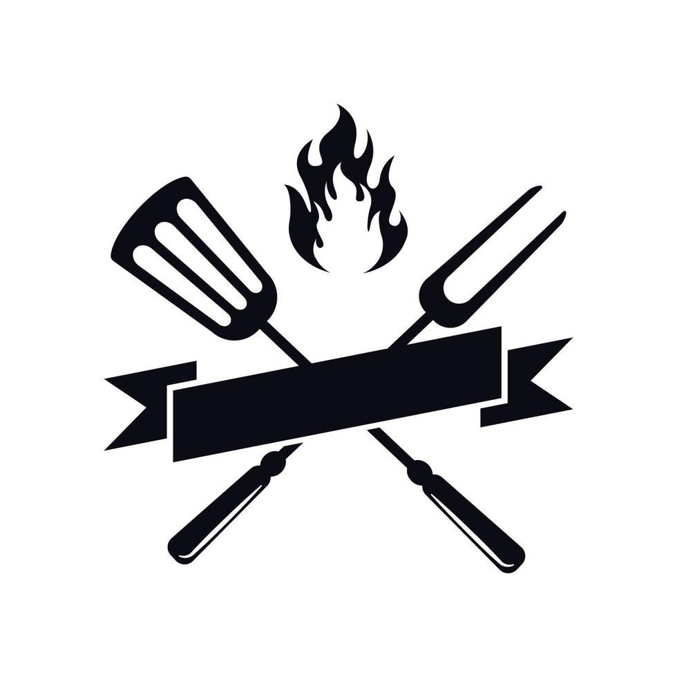 vecteur de modèle de conception d'icône de logo grill
