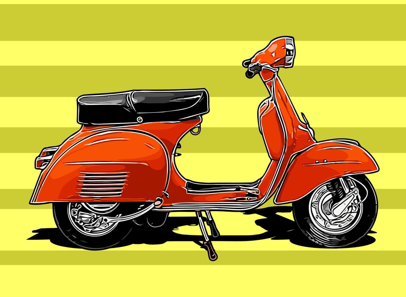 scooter vintage couleur orange... vecteur