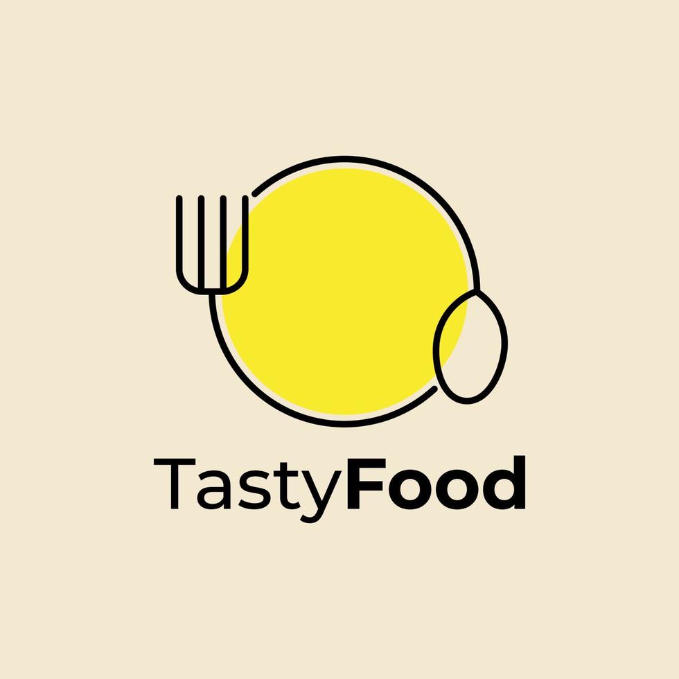 nourriture logo dessin au trait vecteur icône cuillère et fourchette