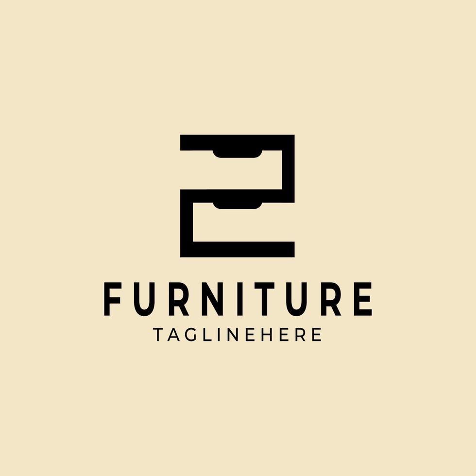tiroir logo vecteur meubles intérieur illustration design