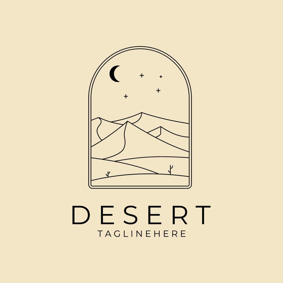 désert insigne logo dessin au trait vecteur icône symbole graphique design minimaliste illustration