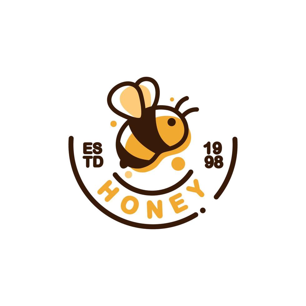 logo vintage abeille vecteur modèle illustration