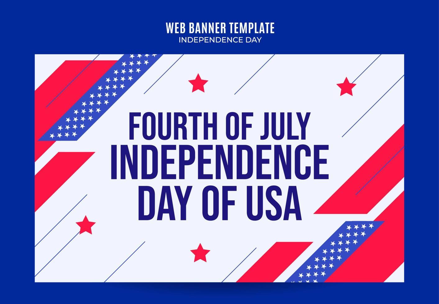 joyeux 4 juillet - bannière web de la fête de l'indépendance des états-unis pour l'affiche, la bannière, l'espace et l'arrière-plan des médias sociaux vecteur