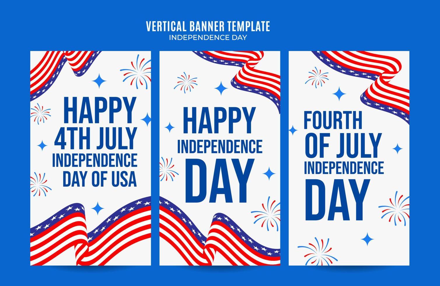 joyeux 4 juillet - bannière web de la fête de l'indépendance des états-unis pour l'affiche verticale des médias sociaux, la bannière, l'espace et l'arrière-plan vecteur