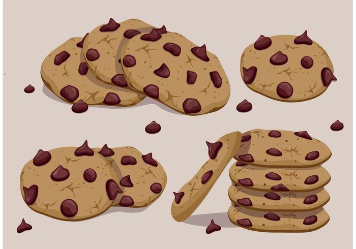Vecteurs de cookies au chocolat vecteur