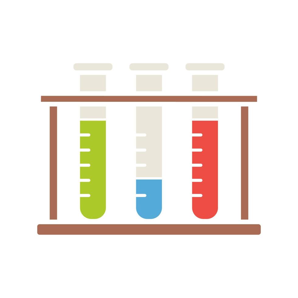 icône de couleur de glyphe de support de tubes à essai. symbole de la silhouette sur fond blanc sans contour. espace négatif. illustration vectorielle vecteur