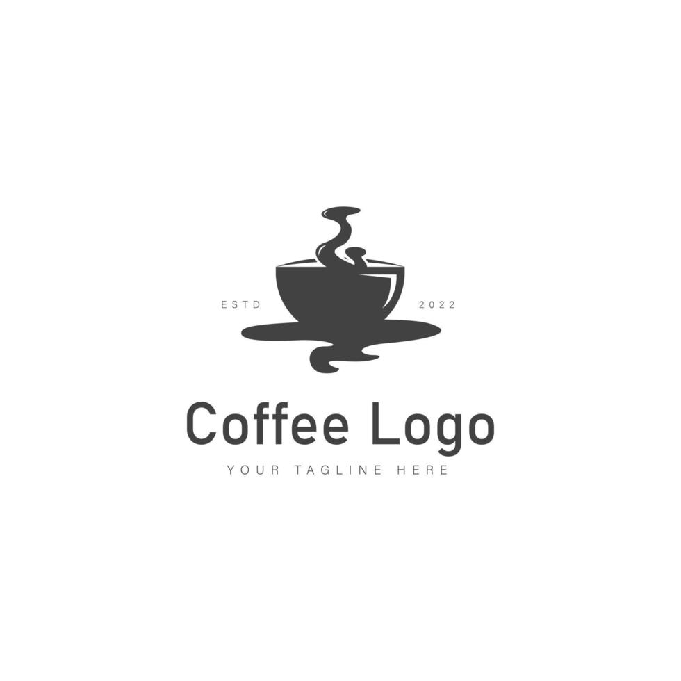 tasse à café mousse logo design illustration icône vecteur