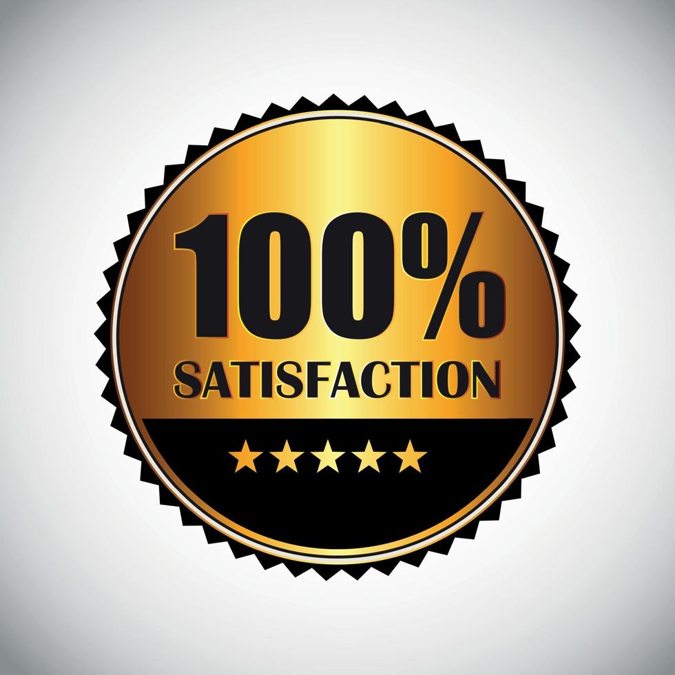 100 satisfaction étiquette dorée vector illustration