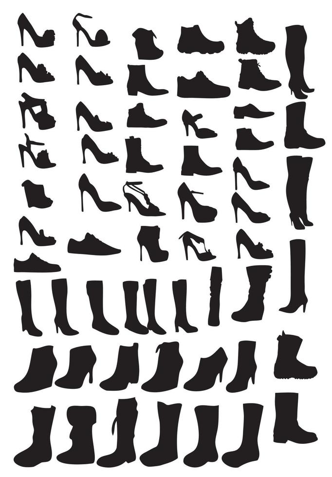 chaussures, silhouette, vecteur, illustration, eps10 vecteur