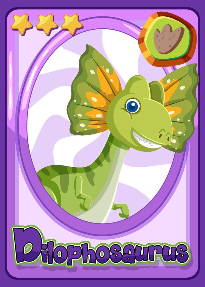 carte de dessin animé dinosaure dilophosaurus vecteur