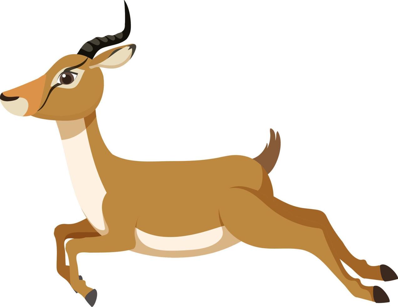 personnage de dessin animé de gazelle isolé vecteur