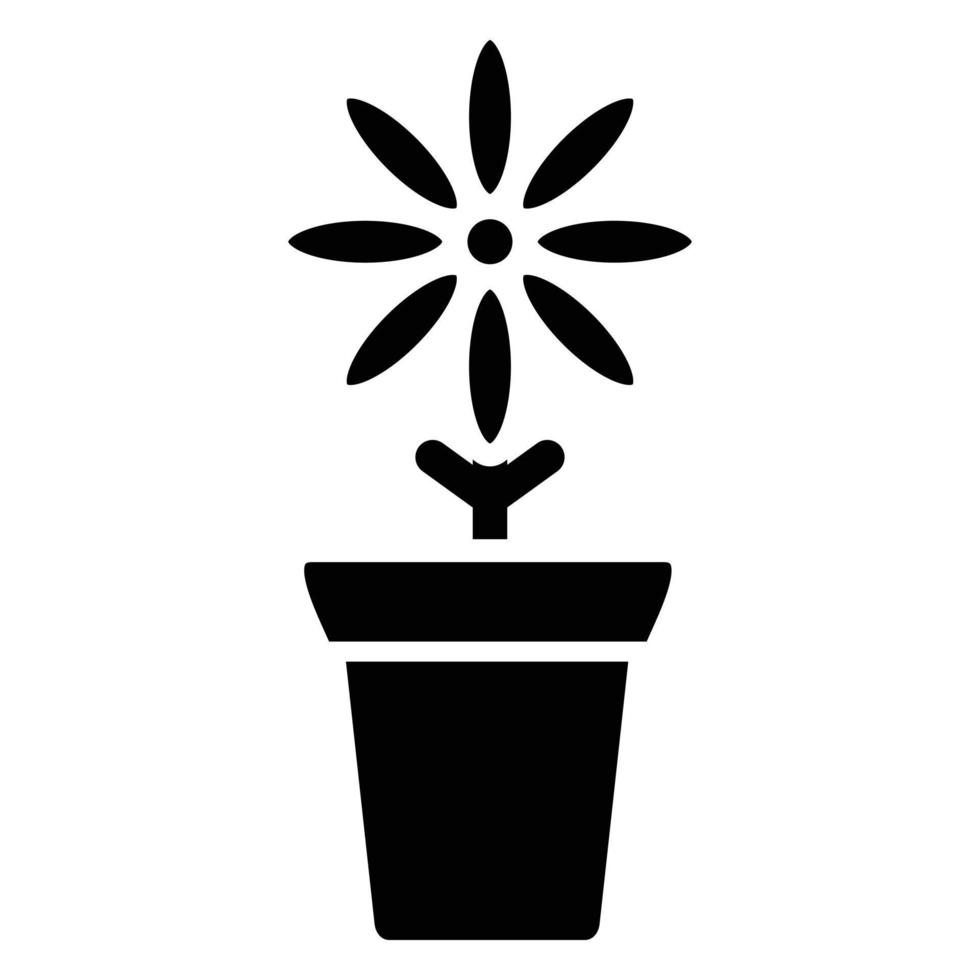 style d'icône de pot de fleur vecteur