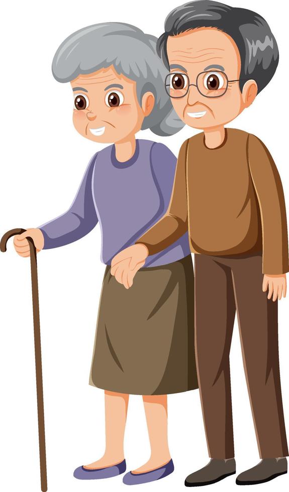 personnage de dessin animé de couple de personnes âgées vecteur
