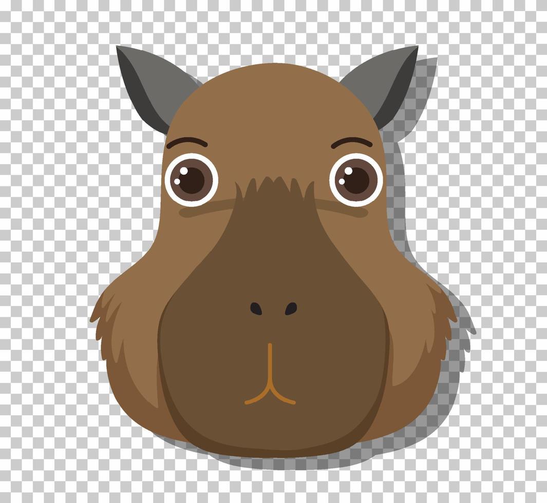 tête de capybara mignonne dans un style de dessin animé plat vecteur